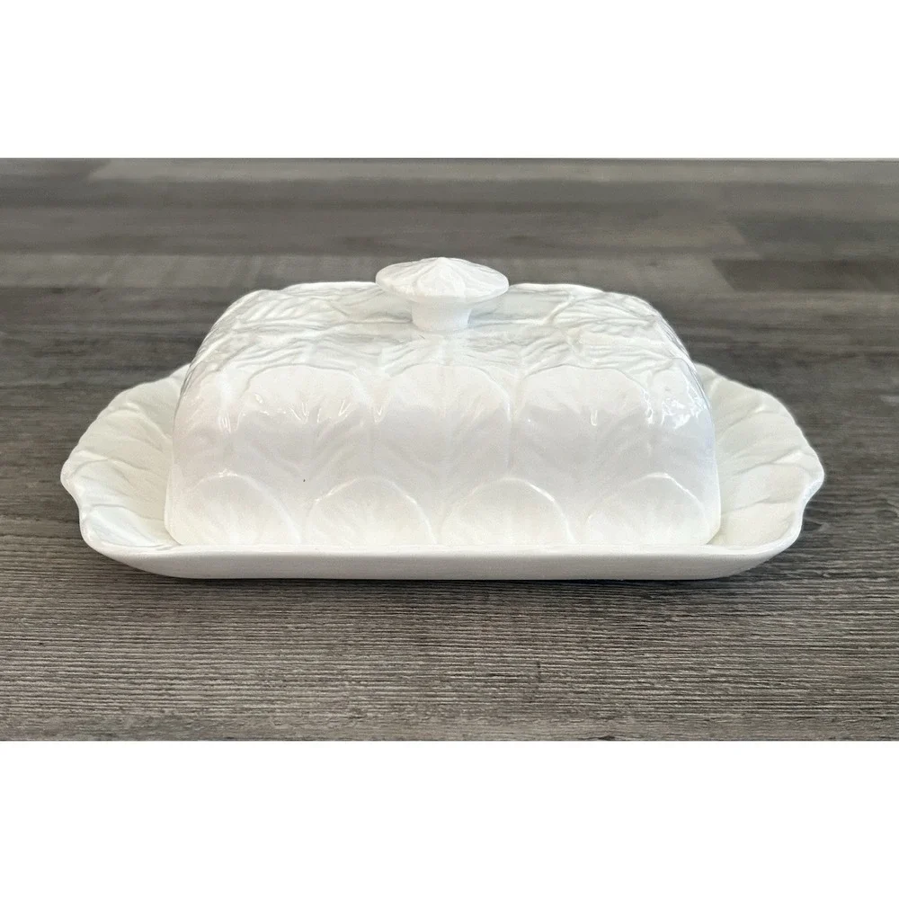 Vintage Coalport Countryware Cabbage Leaf Butter Dish & Cover Bone China READ